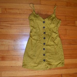 Gold Dress with Button Front